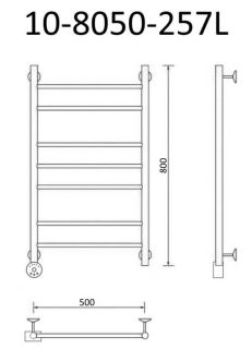 Полотенцесушитель электрический Маргроид В10 Р80*50 хром 10-8050-257L